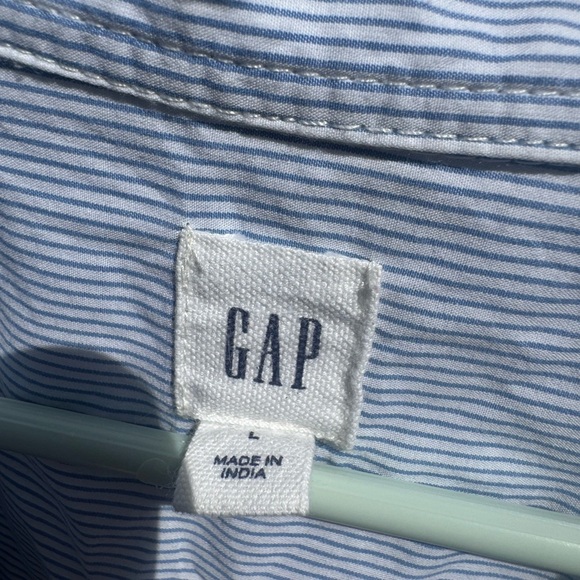 GAP Light Blue and White Pinstripe Shirt - Picture 2 of 10